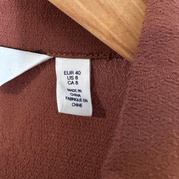 Paris Atelier & other stories brown rust long sleeve shirt dress size 8 - Picture 5 of 8